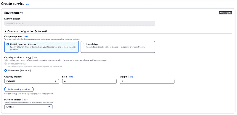 SSH into a Docker Container on AWS Fargate