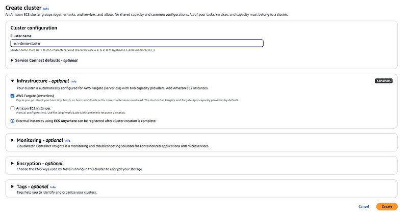 SSH into a Docker Container on AWS Fargate