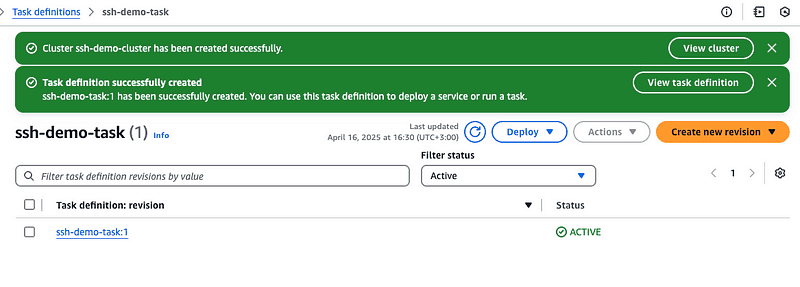SSH into a Docker Container on AWS Fargate